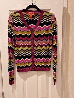 Missoni for Target - Purple Chevron Knit Vneck Cardigan Sweater - Medium